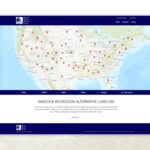 Up-close shot of the HNRG mobile app's map showing various locations of recreational alternate land use