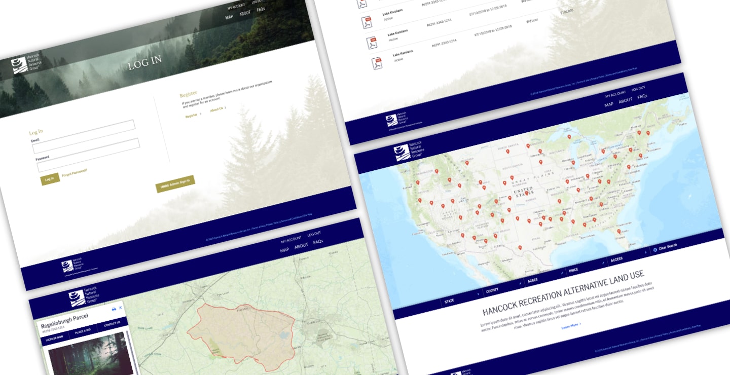 Collage showing different parts of the HNRG mobile application