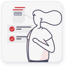 graphic of woman thinking of checklists