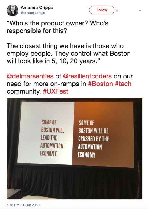 tweet from Amanda Cripps that says: